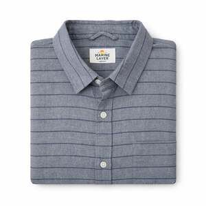 Marine Layer Men's Medium Gray Pin Stripe Button Down Long Sleeve Shirt